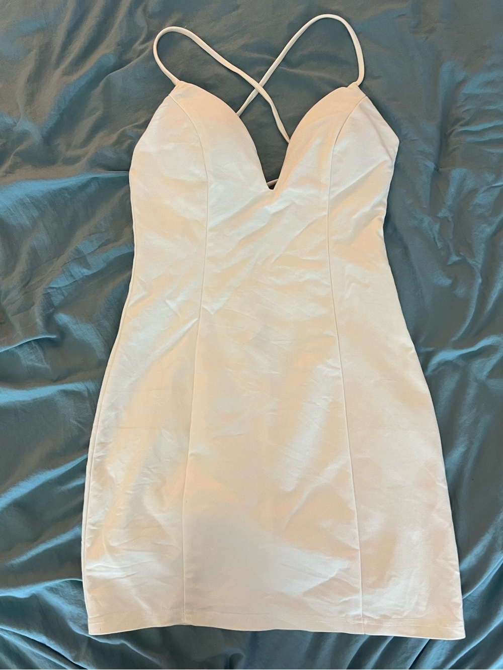 White Spaghetti-Strap Bodycon Dress